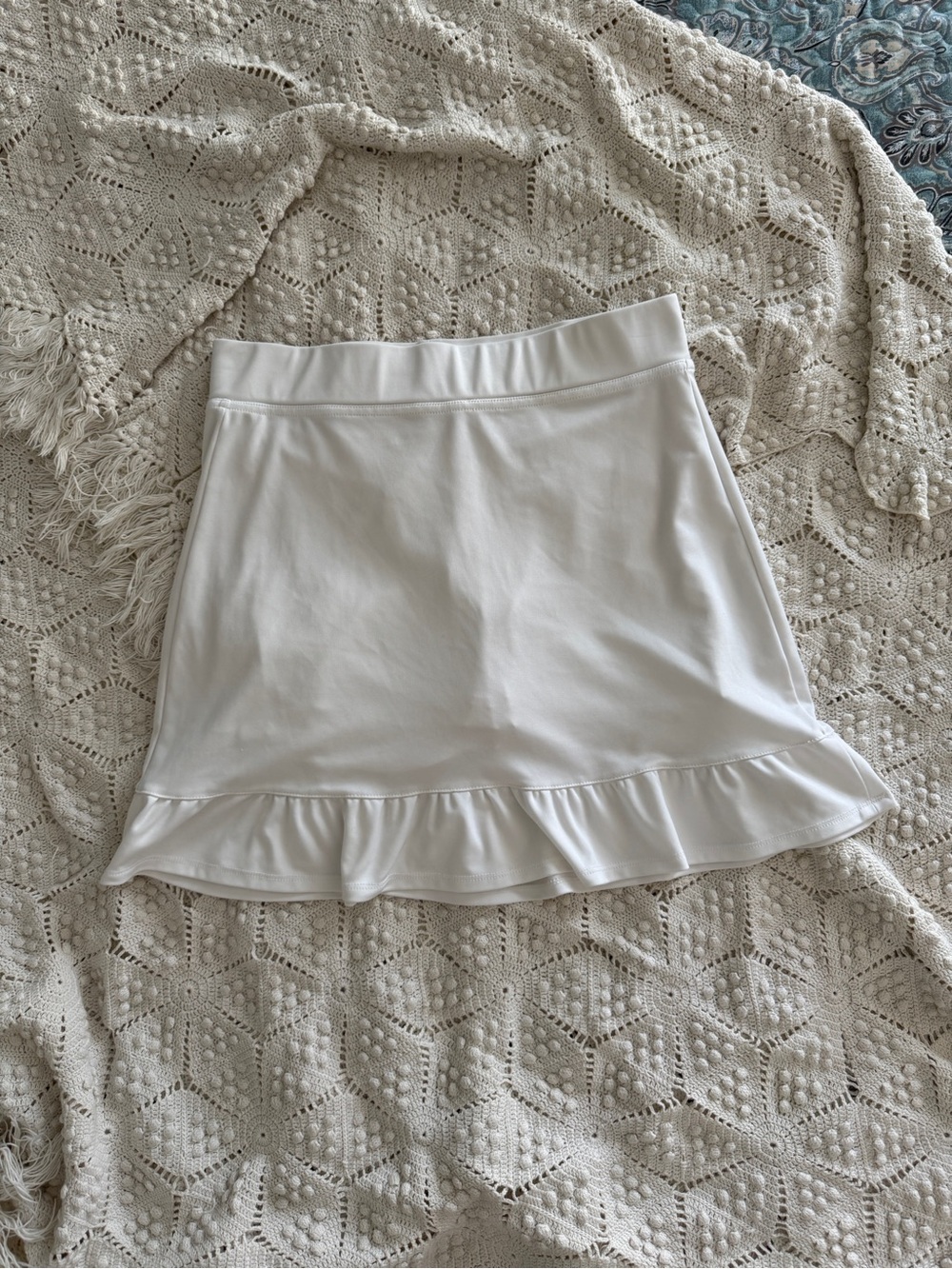 White Ruffle Hem Women's Tennis/Golf Skirt